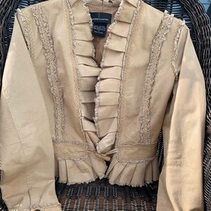 Leather short jacket